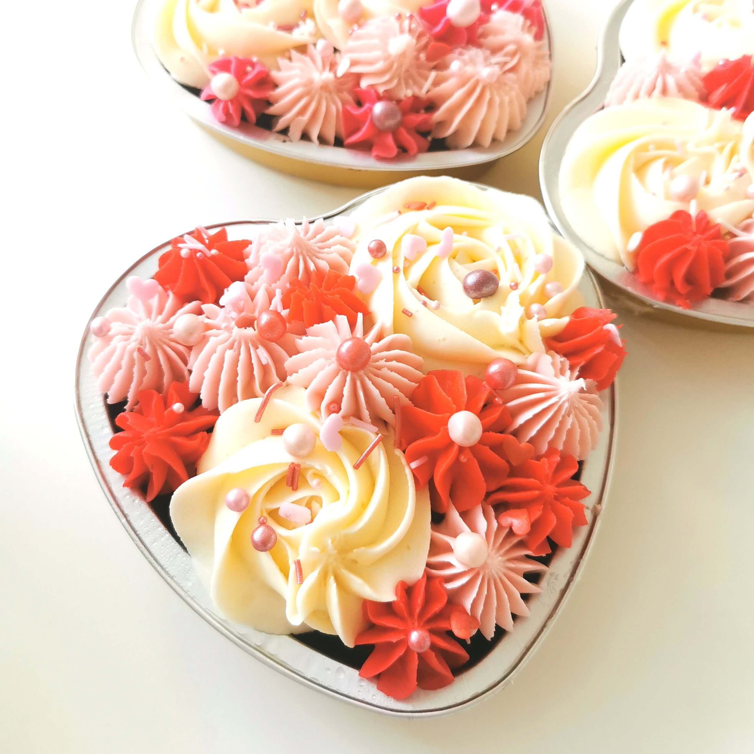 Love Heart Cupcakes - BakedbyClo | Vegan Dessert Blog